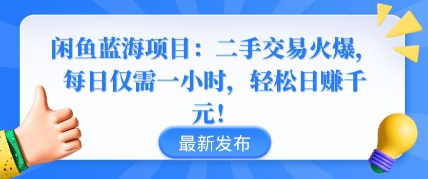 闲鱼蓝海项目：二手交易火爆，每日仅需一小时，轻松日赚千元【揭秘】-徐小晨博客