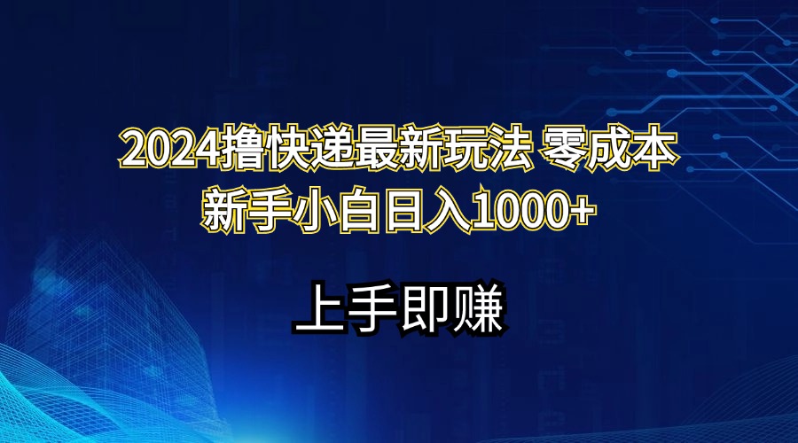 2024撸快递最新玩法零成本新手小白日入1000+-徐小晨博客