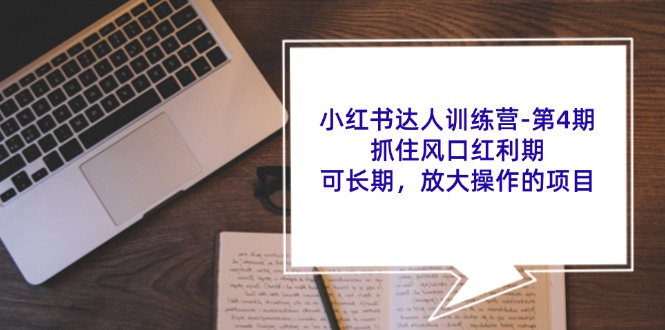 小红书达人训练营第4期：抓住风口红利期，可长期，放大操作的项目-徐小晨博客