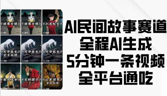 AI民间故事赛道，全程AI生成5分钟一条视频，全平台通吃-徐小晨博客