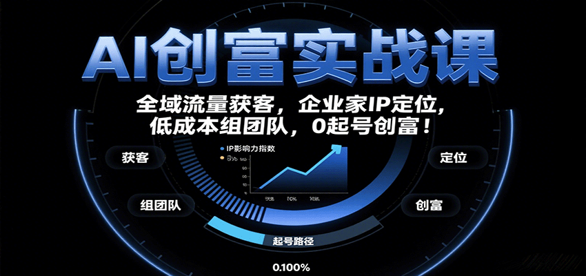 AI创富实战课：企业家IP定位，全域流量获客，低成本组团队，0起号创富！-徐小晨博客