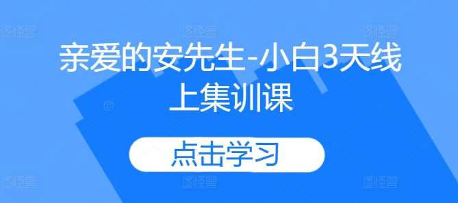 亲爱的安先生-小白3天线上集训课-徐小晨博客