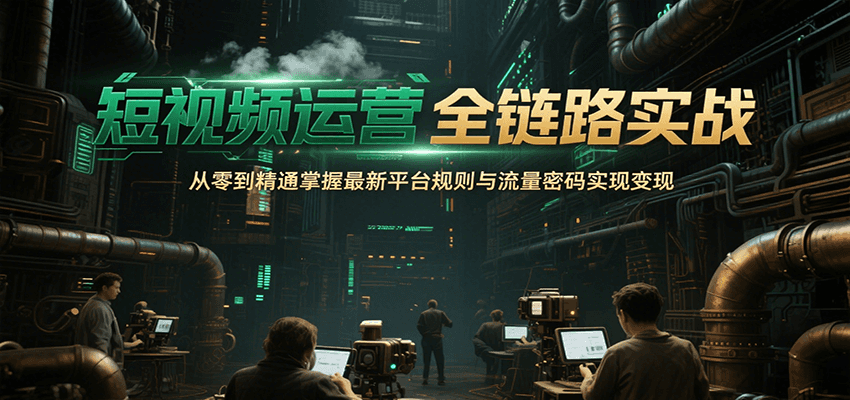 短视频运营全链路实战，从零到精通掌握最新平台规则与流量密码实现变现-徐小晨博客