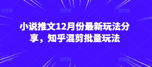 小说推文12月份最新玩法分享，知乎混剪批量玩法-徐小晨博客
