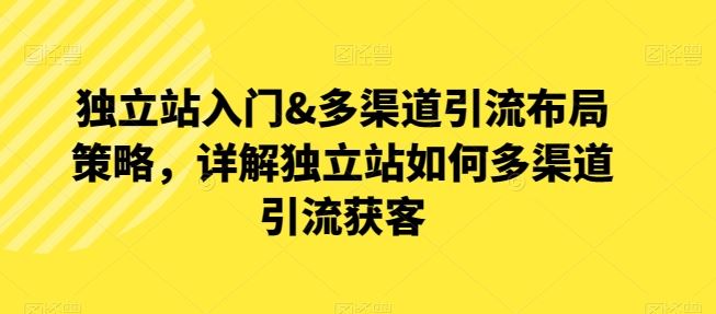 独立站入门&多渠道引流布局策略，详解独立站如何多渠道引流获客-徐小晨博客