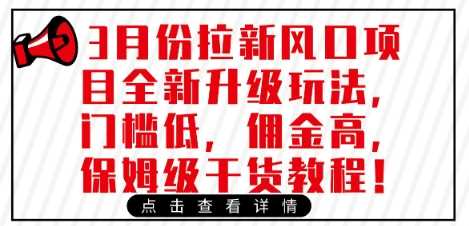 3月份拉新风口项目全新升级玩法，门槛低，佣金高，保姆级干货教程-徐小晨博客