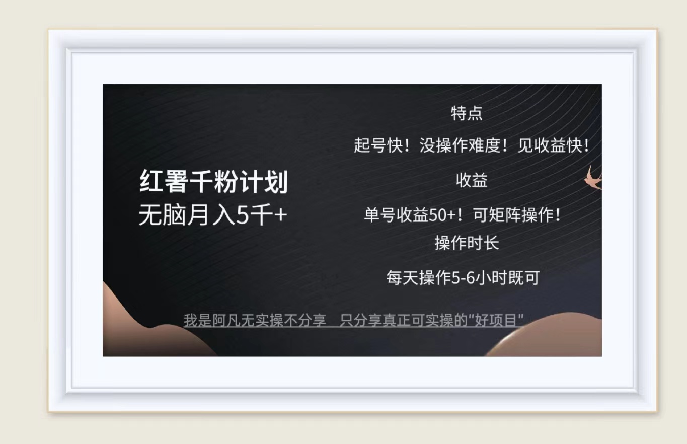 红薯千粉计划无脑月入5千+！既做既赚！-徐小晨博客
