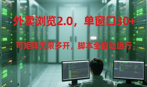 外卖浏览2.0，单窗口30+可矩阵无限多开，脚本全自动运行【揭秘】-徐小晨博客