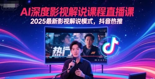 AI深度影视解说课程直播课，2025最新影视解说模式，抖音热推-徐小晨博客