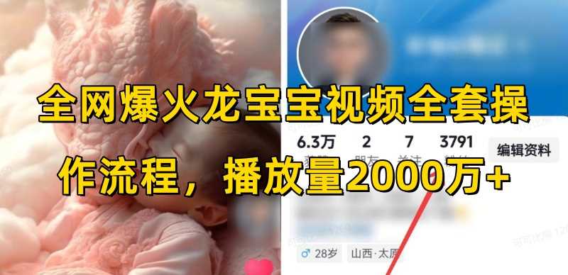 全网爆火龙宝宝视频全套操作流程，播放量2000万+-徐小晨博客
