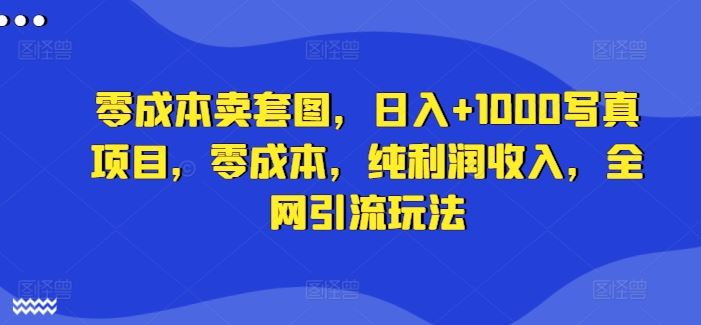 零成本卖套图，日入+1000写真项目，零成本，纯利润收入，全网引流玩法-徐小晨博客