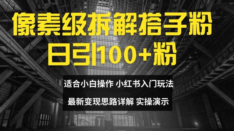 像素级拆解搭子粉，日引100+，小白看完可上手，最新变现思路详解【揭秘】-徐小晨博客