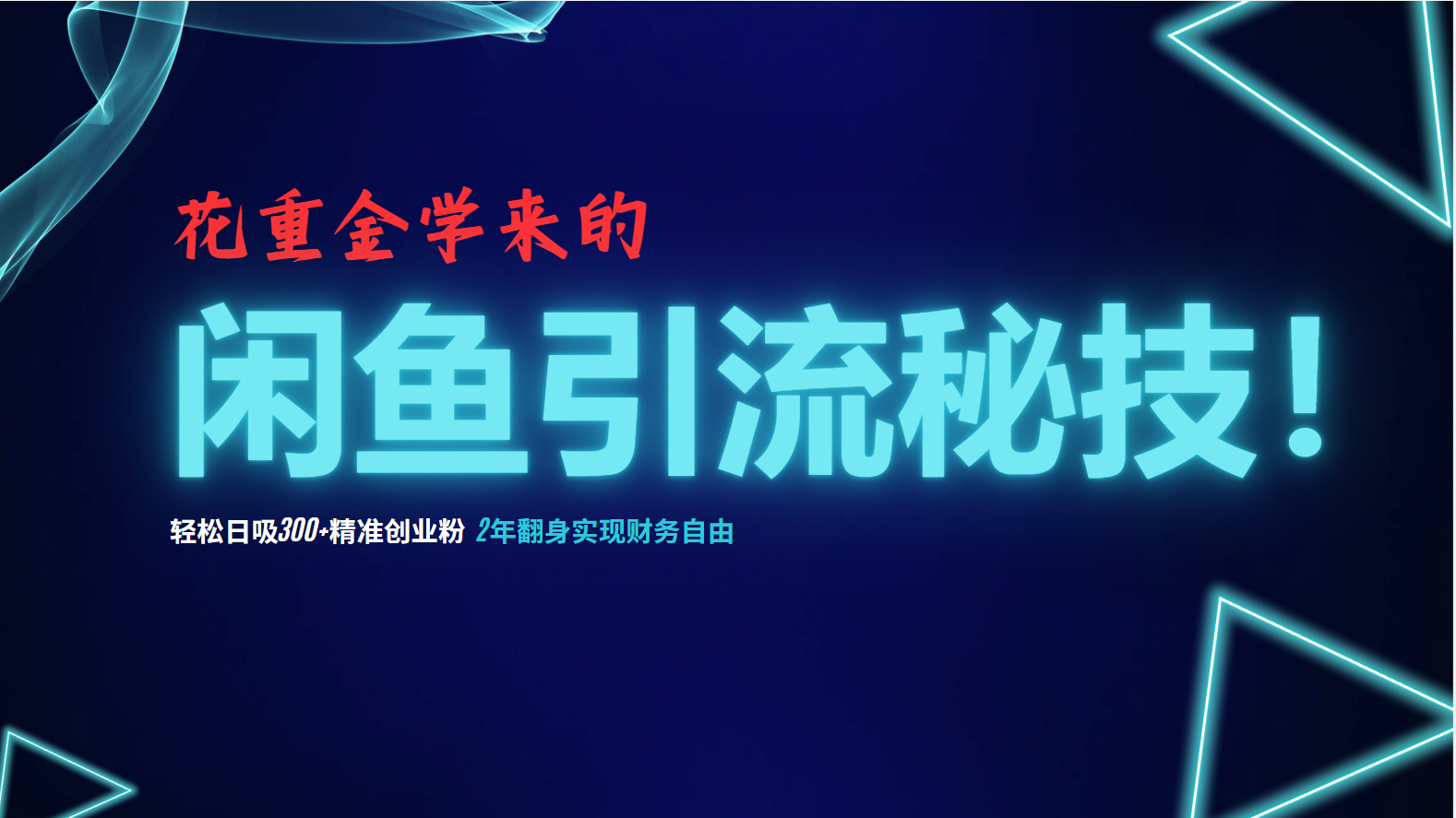 花重金学来的闲鱼引流秘技！轻松日吸300+精准创业粉，每天躺赚5000+，2…-徐小晨博客