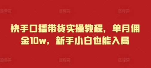 快手口播带货实操教程，单月佣金10w，新手小白也能入局-徐小晨博客