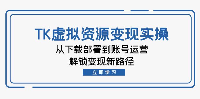 TK虚拟资源变现实操：从下载部署到账号运营，解锁变现新路径-徐小晨博客