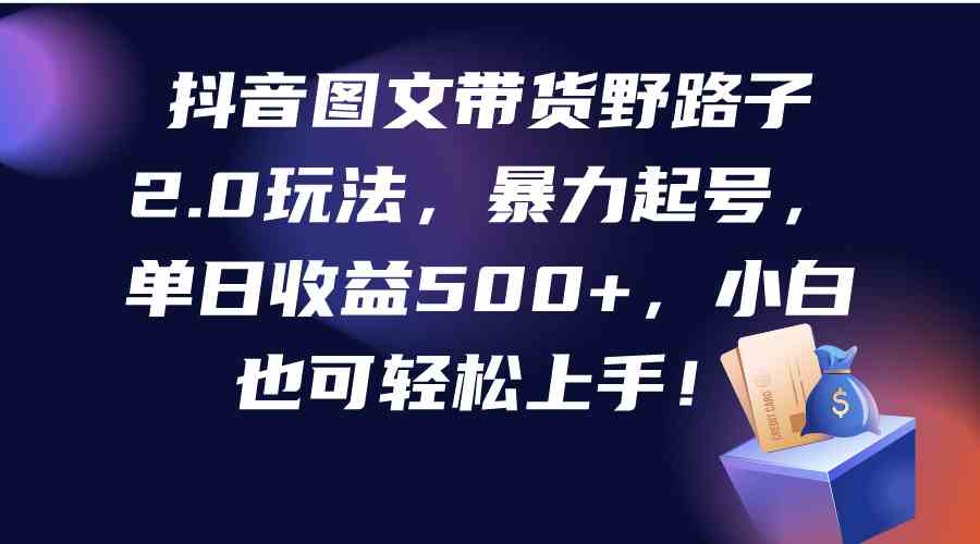抖音图文带货野路子2.0玩法，暴力起号，单日收益500+，小白也可轻松上手！-徐小晨博客