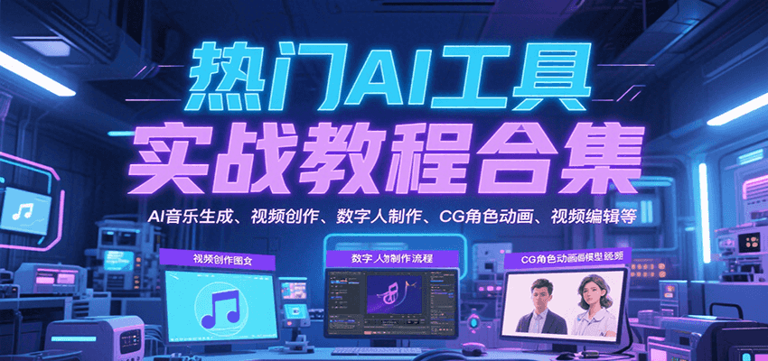 热门AI工具实战教程合集，AI音乐生成、视频创作、数字人制作、CG角色动画、视频编辑等-徐小晨博客