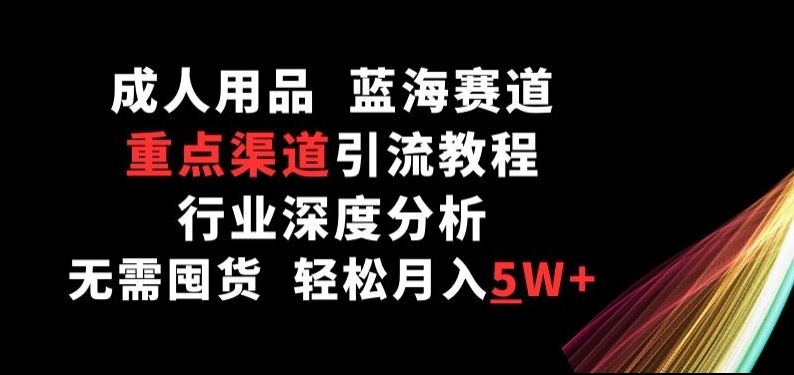 成人用品，蓝海赛道，重点渠道引流教程，行业深度分析，无需囤货，轻松月入5W+【揭秘】-徐小晨博客