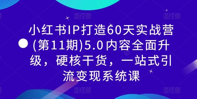 小红书IP打造60天实战营(第11期)5.0内容全面升级，硬核干货，一站式引流变现系统课-徐小晨博客