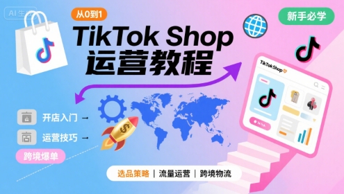 TikTok Shop从0到1运营教程，TikTok跨境电商新手必学课程-徐小晨博客