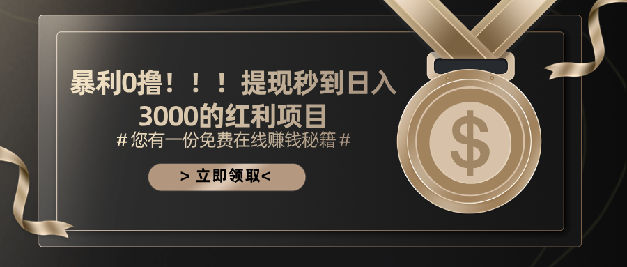 暴利0撸！！！提现秒到日入3000的红利项目-徐小晨博客