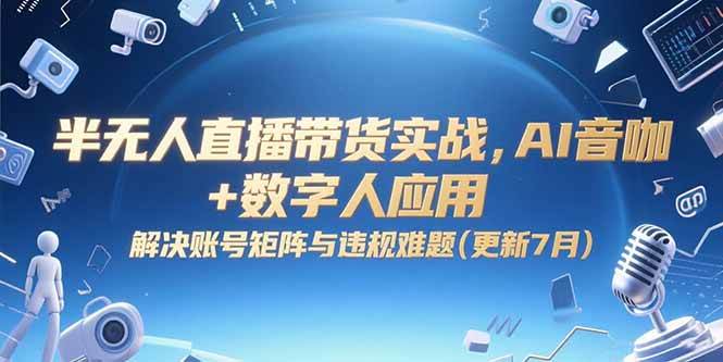 半无人直播带货实战，AI音咖+数字人应用 解决账号矩阵与违规难题(更新7月-徐小晨博客