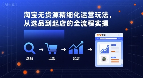 淘宝无货源精细化运营玩法，从选品到起店的全流程实操-徐小晨博客
