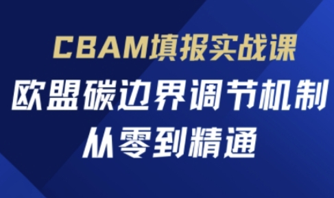 CBAM填报实战课，欧盟碳边界调节机制，从零到精通-徐小晨博客