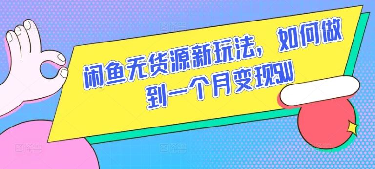 闲鱼无货源新玩法，如何做到一个月变现5W【揭秘】-徐小晨博客