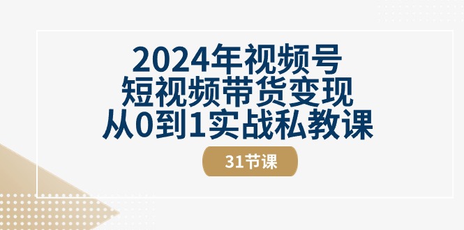 2024年视频号短视频带货变现从0到1实战私教课（30节视频课）-徐小晨博客