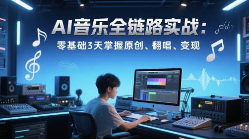 AI音乐全链路实战变现课：零基础3天掌握原创、翻唱、变现-徐小晨博客