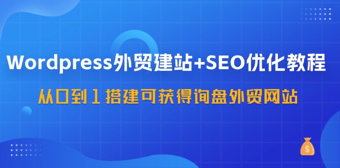 WordPress外贸建站+SEO优化教程，从0到1搭建可获得询盘外贸网站（57节课）-徐小晨博客