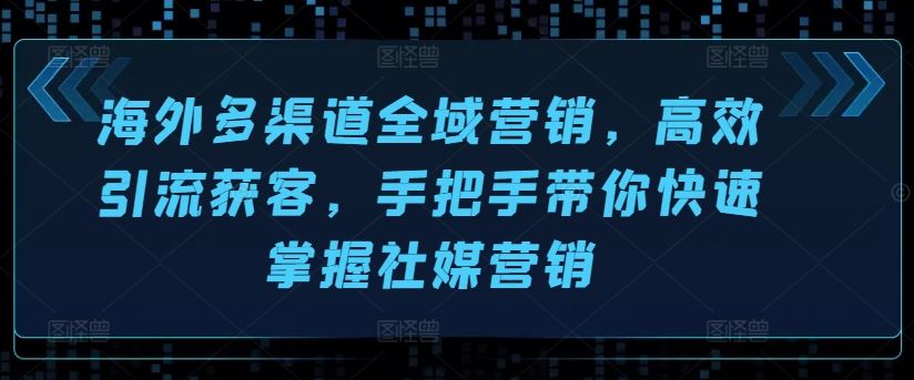 海外多渠道全域营销，高效引流获客，手把手带你快速掌握社媒营销-徐小晨博客