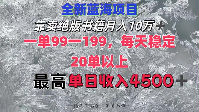 靠卖绝版书籍月入10W+,一单99-199，一天平均20单以上，最高收益日入4500+-徐小晨博客