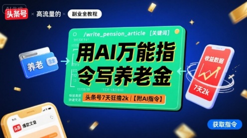 用AI万能指令写养老金，头条号7天狂撸2k【附AI指令】-徐小晨博客