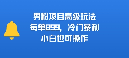 男粉项目高级玩法，每单899，冷门暴利，小白也可操作-徐小晨博客