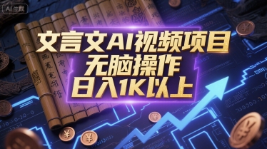文言文AI视频项目，无脑操作，日入1K以上-徐小晨博客