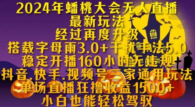 2024年蟠桃大会无人直播最新玩法，稳定开播160小时无违规，抖音、快手、视频号三家通用玩法【揭秘】-徐小晨博客