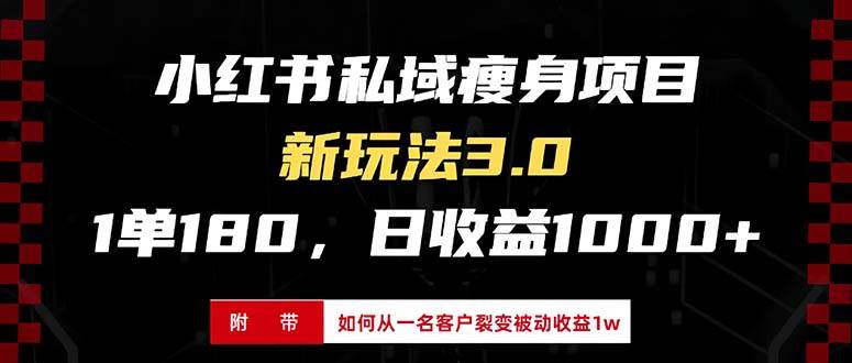 小红书瘦身项目3.0模式，新手小白日赚收益1000+（附从一名客户裂变收益…-徐小晨博客