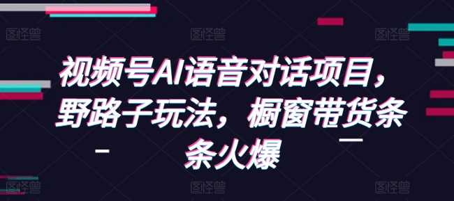 视频号AI语音对话项目，野路子玩法，橱窗带货条条火爆-徐小晨博客