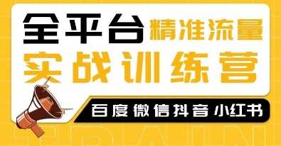 全平台精准流量实战训练营，百度微信抖音小红书SEO引流教程-徐小晨博客