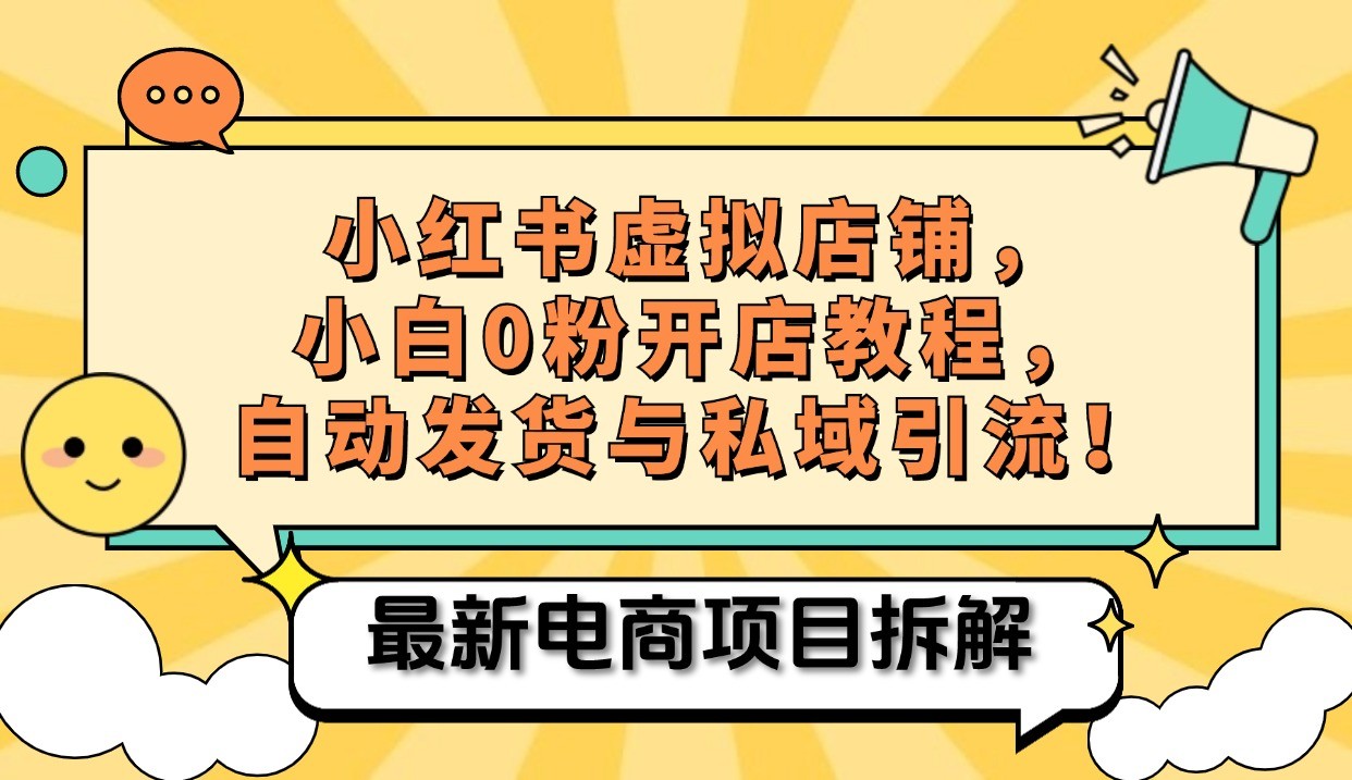 小红书电商，小白虚拟类目店铺教程，被动收益+私域引流-徐小晨博客