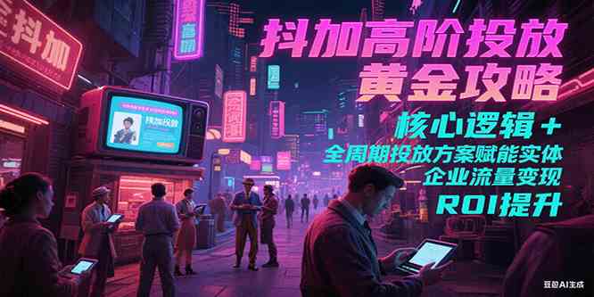 抖加高阶投放黄金攻略：核心逻辑全周期投放方案赋能实体企业流量变现 ROI 提升-徐小晨博客