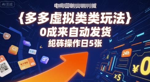 多多虚拟类目玩法，0成本全自动发货，矩阵操作日5张-徐小晨博客