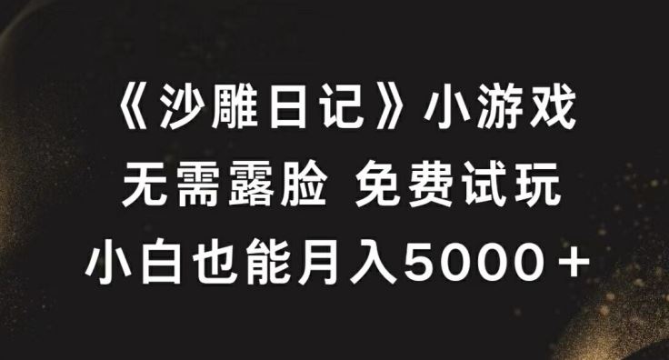 《沙雕日记》小游戏，无需露脸免费试玩，小白也能月入5000+【揭秘】-徐小晨博客