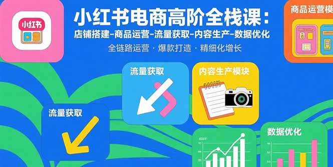 小红书电商高阶全栈课：店铺搭建-商品运营-流量获取-内容生产-数据优化-徐小晨博客