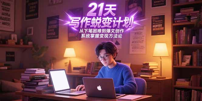 21天写作蜕变计划，从下笔困难到爆文创作，系统掌握变现方法论-徐小晨博客