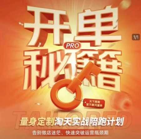 淘宝开单秘籍PRO，量身定制淘天实战陪跑计划，告别做店迷茫、快速突破运营瓶颈期-徐小晨博客