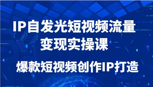 IP自发光短视频流量变现实操课，爆款短视频创作IP打造-徐小晨博客