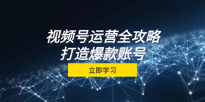 视频号运营全攻略，从定位到成交一站式学习，视频号核心秘诀，打造爆款账号-徐小晨博客
